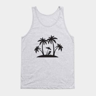 Beach canvas chair under coconut trees Tank Top